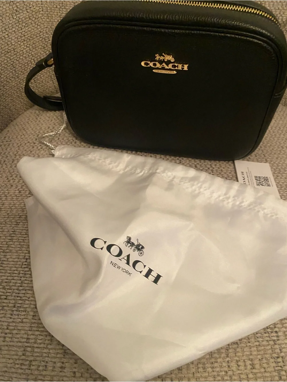 Coach black leather